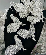 Mexican silver rooster pendant with zirconia