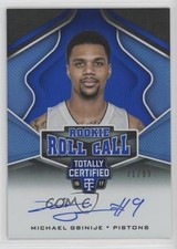 2016 Totally Certified Rookie Roll Call Blue 71/99 Michael Gbinije #36 Auto 0q0