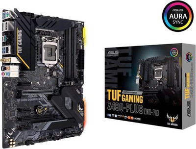 ASUS TUF Z490-PLUS WiFi ATX LGA1200 Intel Z490 Motherboard   Dual M.2, WiFi 6