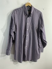 Men  s Lanesboro Long Sleeve Dress Shirt 16.5 32/33 Large Blue Red Checked Button