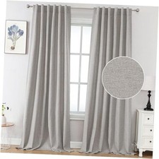 Linen Textured Curtains 84 inch Length 52"W x 84"L Pack of 2 Heather Taupe