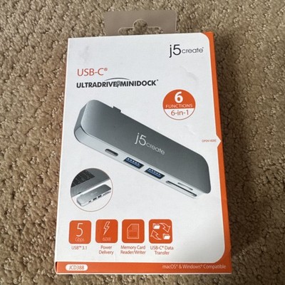 J5 CREATE USB Type-C ULTRA DRIVE MINI DOCK JCD388 - NEW