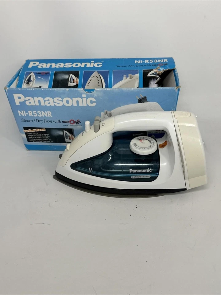 Ferro a vapor/seco vintage Panasonic NI-R53NR com carretel na caixa - Imagem 2 de 4
