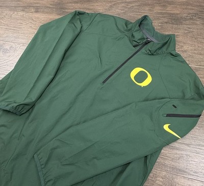 Nike Oregon Ducks Wind Jacket Mens Large Green 1/4 Zip NCAA Storm