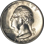 1943-S Washington Quarter Goiter Variety Choice BU Details Blast White