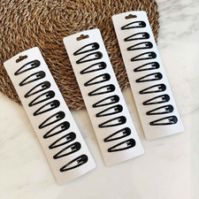 10 x Hair Clips Snap Hairpins Slides Women Girls Kids Baby School Grip Set Metal