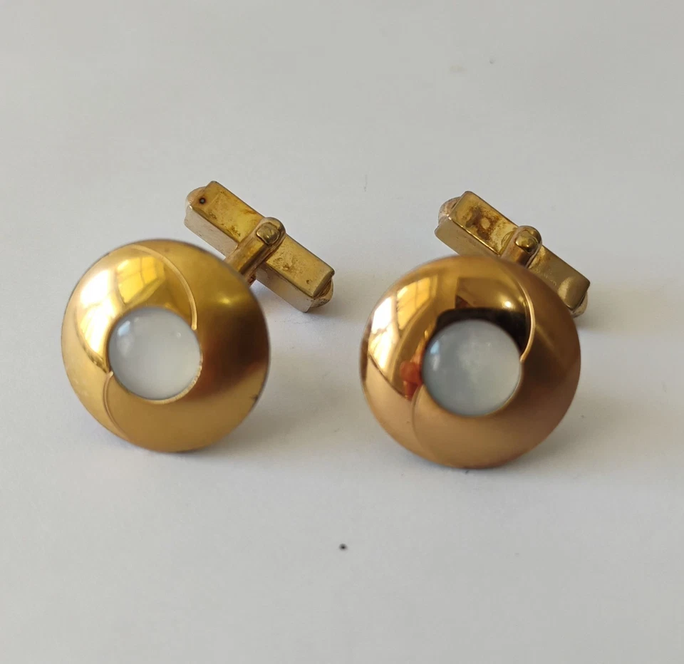 Swank 12K Rose Gold Filled Mother of Pearl Cufflinks - Image 2 of 4