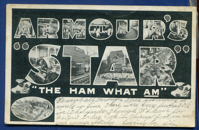 Armour's Star the Ham What Am Large Letters advertising Postcard