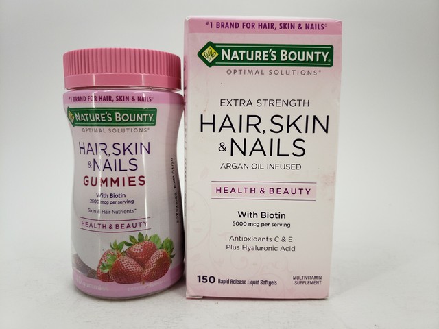 Nature's Bounty Extra Strength Hair Skin Nails 5000mcg of ...