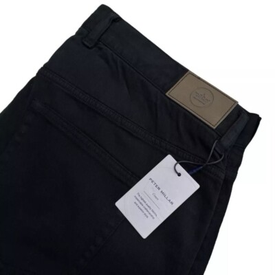 NWT Peter Millar Ultimate Sateen 5-Pocket Pants 38x34 Black Crown ME0B39 $170