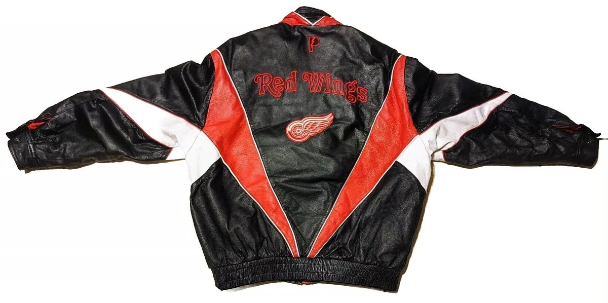 VTG Pro Player NHL Leather Jacket Detroit Red Wings Western