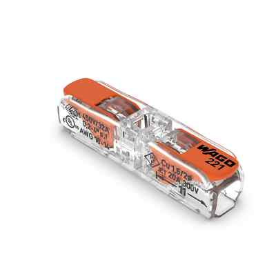 WAGO 2-Leiter-Klemme Durchgangsverbinder Klemme mit Hebel 221-2411