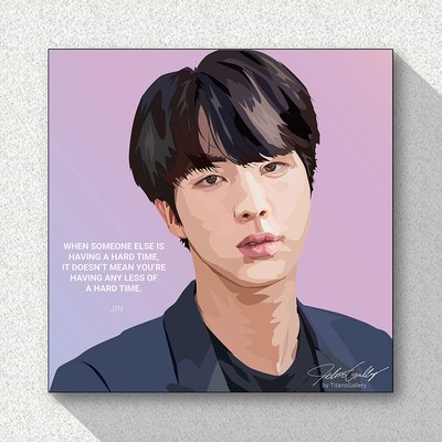 Bts Jin K Pop Art Printed On Acrylic Frame Print Wall Poster Painting 50cm Track 7599693486701 Ebay