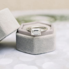 Diamond Engagement Ring 3 Carat 14K White Gold IGI Lab Grown Emerald Cut