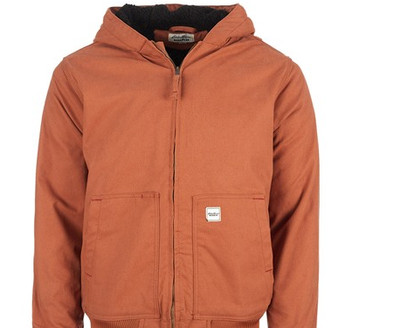 EDDIE BAUER MEN'S HOODED BOMBER JACKET - ADOBE - SIZE: SMALL