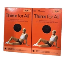 2 Pack!! Thinkx for All Leakproof Period Underwear Black Cotton Brief Small