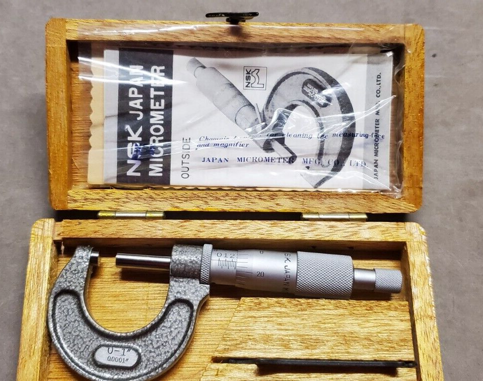 NSK 0-1 Inch Blade Micrometer .0001 Japan M45852 New in wooden box | eBay