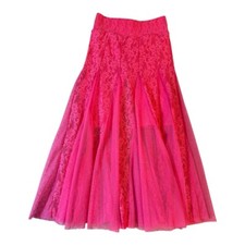 Truce Girls Pink Lace Overlay Maxi Skirt Party Special Occasion Size L