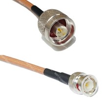 RG142 Silver N MALE to BNC MALE Coax RF Cable USA Lot