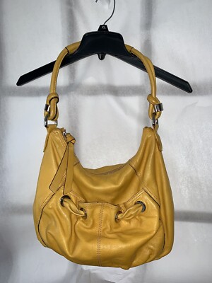 B. Makowsky Gold Yellow Leather Hobo Shoulder Bag Purse. | eBay display picture 3