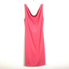 Express Reversible Sheath Dress Size 7/8 Red Pink Cowl Neck Office Capsule