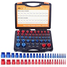 44PCS Nut and Bolt Thread Checker Identifier Thread Gauges (23Inch & 21Metric)