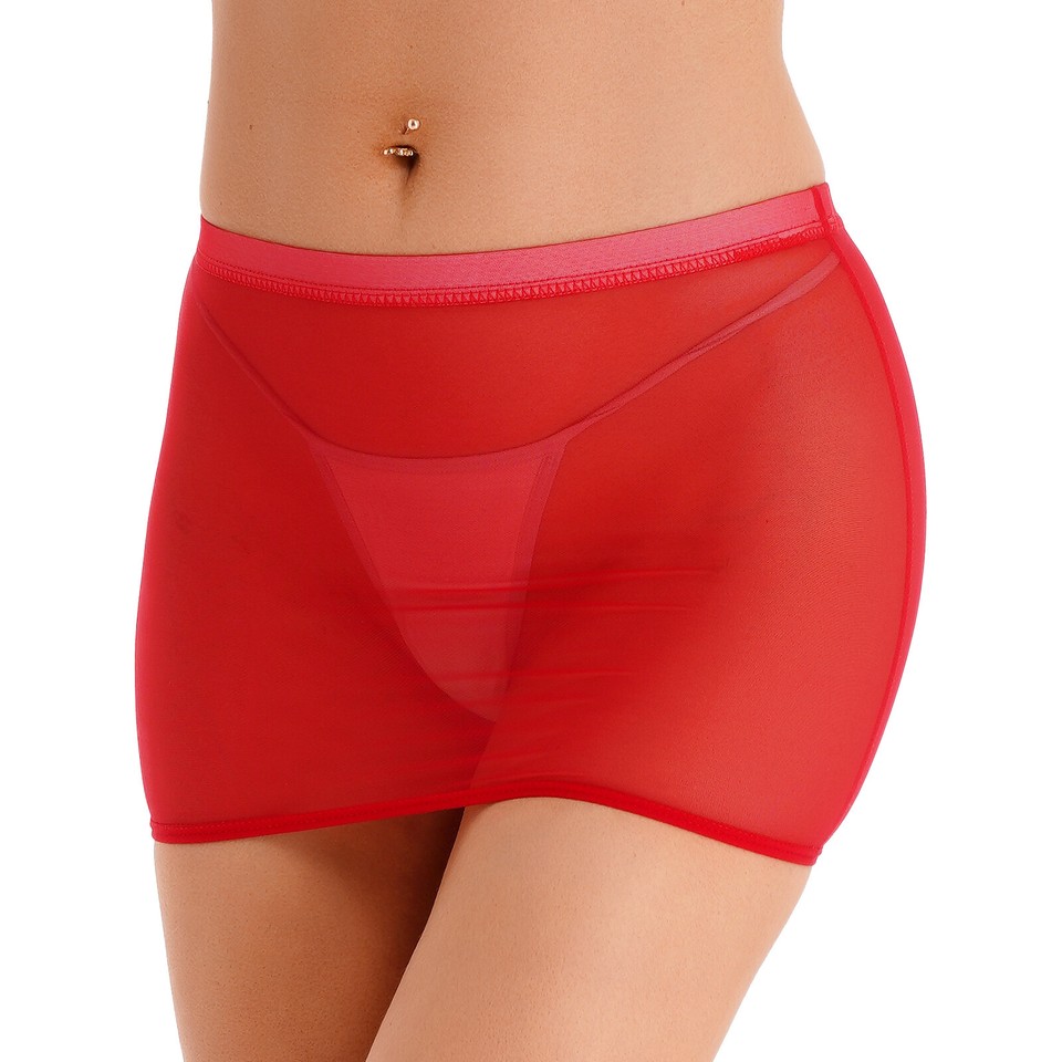 Women's Stretchy Mesh Bodycon Micro Mini Skirt - Clubwear, Party, Night Out