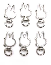 LOT 5 DIY Metal Snap Hook Bunny Lobster Clasp Lanyard Pendant Keyring Keychain