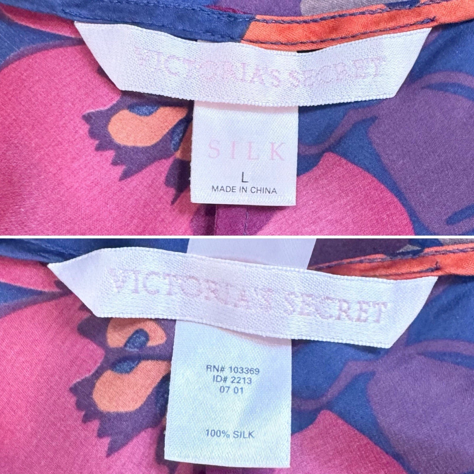 UNDERCOVER Camicia slip abito Y2K Victoria's Secret seta pervinca blu stampa floreale L