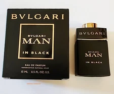 BVLGARI MAN IN BLACK EDP 0.5 OZ / 15 ML FOR MEN SPRAY MINI (NEW IN A BOX)