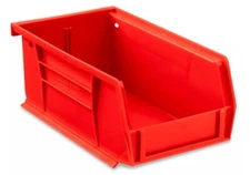 12 Uline Plastic Industrial Grade Stackable Bins 7.5"x4"x3" Red