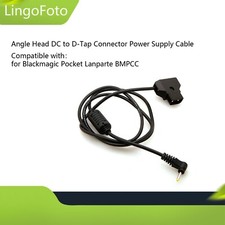 Angle Head DC to D-Tap Connector Power Supply Cable for Blackmagic Pocket BMPCC
