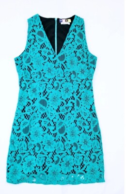 MSGM Womens V-neck Teal Lace Dress Size IT 44, US 8 | eBay MSGM Womens V-neck Teal Lace Dress Size IT 44, US 8 | eBay