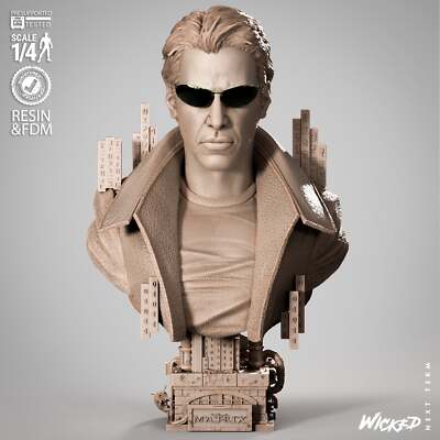 Neo - The Matrix (Bust) 3D Print - Unbemalter Modellbausatz - Fan Art
