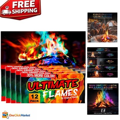 Effortless Color Fire Packets - 12 Pack for Magical Backyard Parties & Campfires