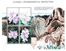 UGANDA 1997 FLOWERS M/S MNH