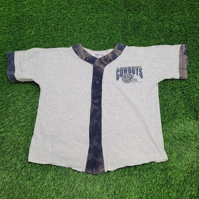 Vintage Dallas Cowboys Crop Jersey Shirt XL 23x24 Gray