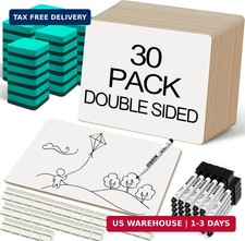 30 Pack Small White Boards, 9"x12" Double Sided Personal Dry Erase Boards Portab