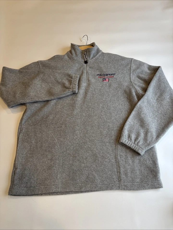 Polo deportivo polar Ralph Lauren de colección de los 90 para hombre mediano 1/4 cremallera pulóver Foto 2 de 4