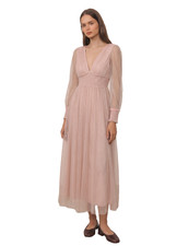Baltic Born Romantic Floral Layla Tulle Maxi Dress M Pink Mesh Ethereal NWT