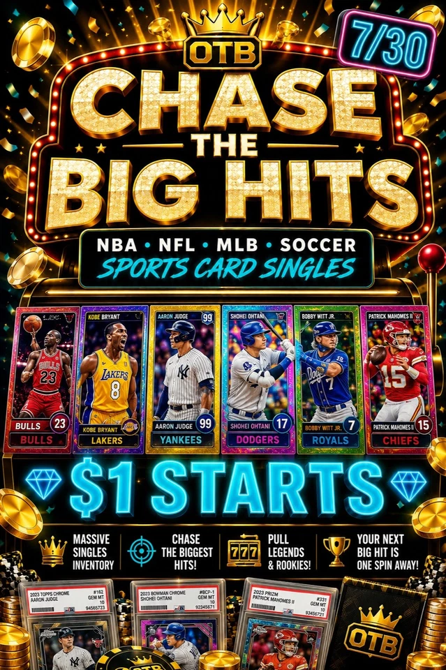 🎰$1 Starts • Sports Card Singles 🔥MLB • NBA • NFL• WNBA • SOCCER