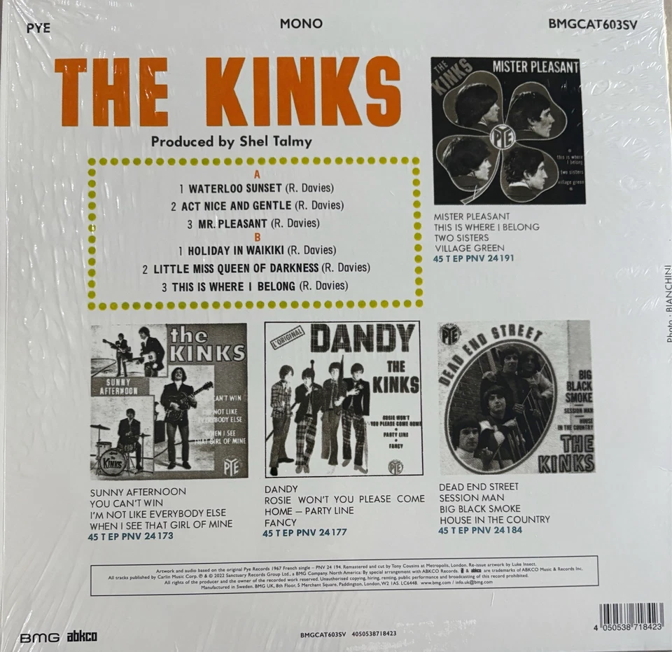 THE KINKS - Waterloo Sunset Yellow VINYL EP RSD 2022 BMG Exc Cond! MC1 - Image 3 of 3