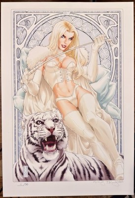 Mark Brooks - Emma Frost Signed #4/50 2006 Convention Exclusive 13x19 Print RARE
