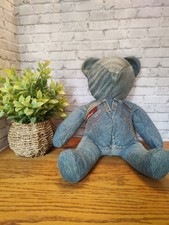 Vintage Jordache Jeans Denim Upcycled Handmade Teddy Bear 16 Inch