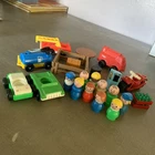 vintage fisher price little people lot 10 figures and 4 vehicles