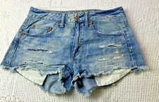 American Eagle Womens Size 4 Hi-Rise Festival Distressed Jean Shorts; J56