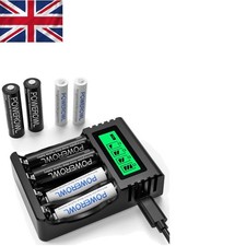 Smart LCD Fast Charger with 4 AA 2800mAh & 4 AAA 1000mAh NiMH Batteries Included