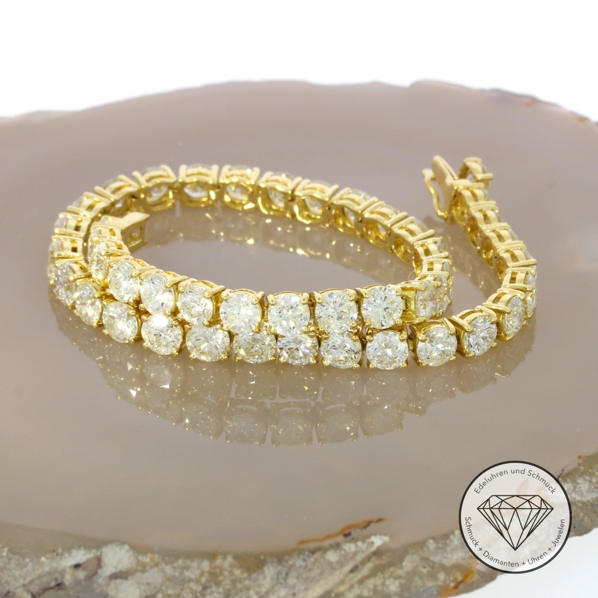 Wert Tennis Brillant Armband 10,00 Carat 750 18 Kt Gold