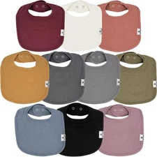 DiaperSquads 10-Pack Baby Bibs for Drooling and Teething, Bibs for Boys, Baby