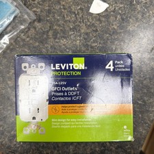 Leviton M42gfnt14w 15a-125v Duplex Outlet - White - Pack Of 4